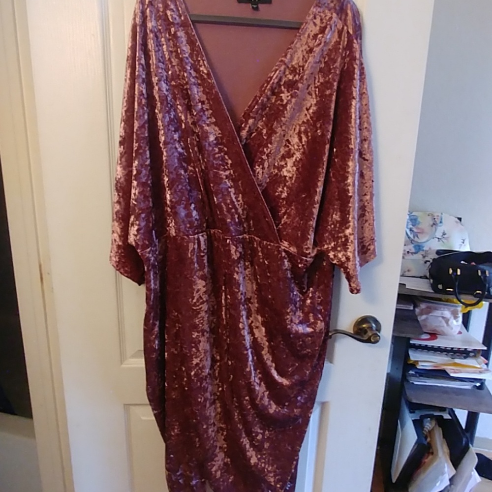 Velvet Faux Wrap Dress (Never Worn)